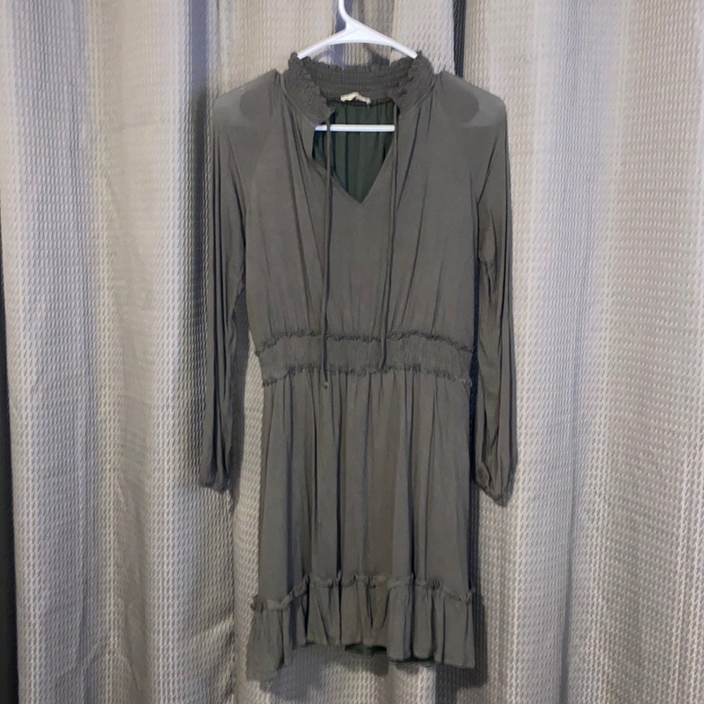 Altar’d State army olive green dress long sleeve great for fall size medium
